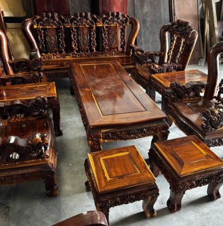 Bộ Bàn Ghế Gỗ Cẩm Lai Tay 16 - Thu Mua Bàn Ghế Gỗ Cẩm Lai Tay 16