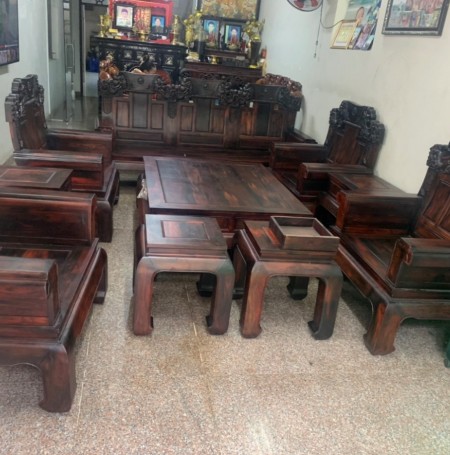 Bộ bàn ghế sơn thuỷ gỗ trắc – Thu mua bàn ghế salon gỗ trắc