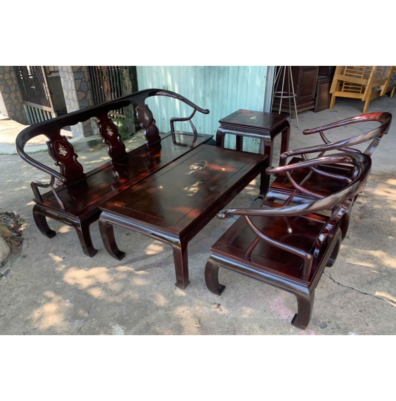 Bộ Bàn Ghế Minh Thúng Gỗ Gõ Mật Thanh Lý 
