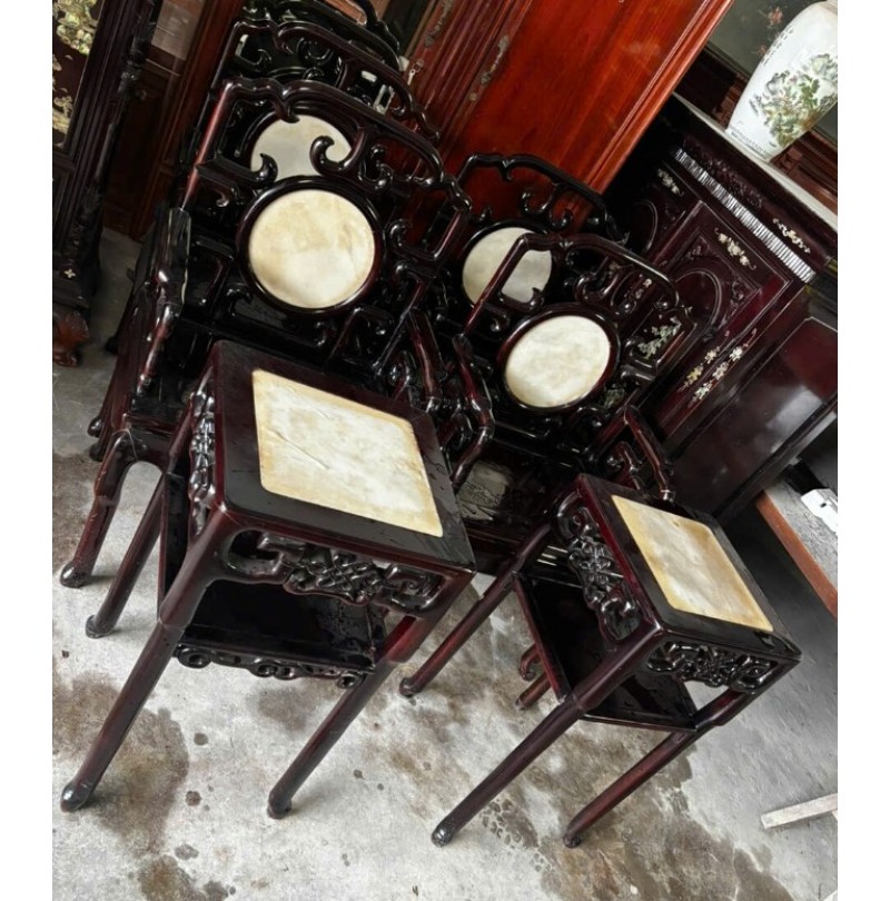 Bộ Bàn Ghế Móc Tàu Làm Từ Gỗ Trắc – Đẳng Cấp Đồ Gỗ Mỹ Nghệ Xưa