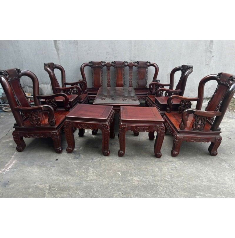 Bộ Bàn Ghế Salon Cẩm Lai Tay 9 – 10 Món Thanh Lý Giá Rẻ