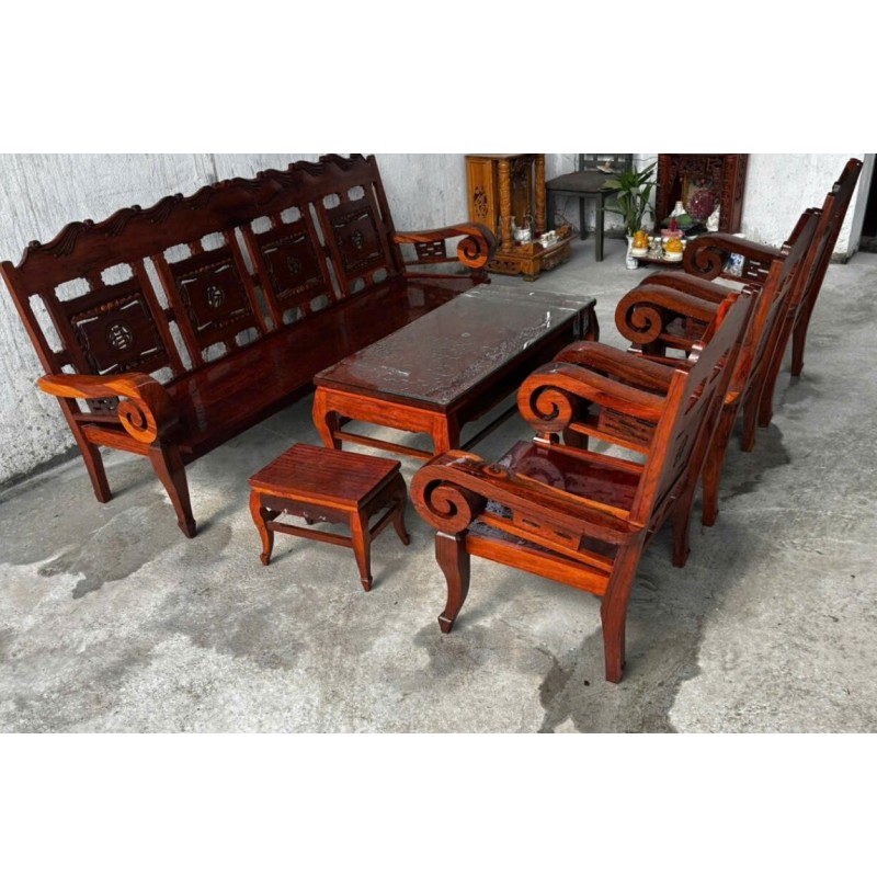 Bộ Salon Tay Cuộn Gỗ Cẩm Lai - Thu Mua Salon Tay Cuộn Gỗ Cẩm Lai 