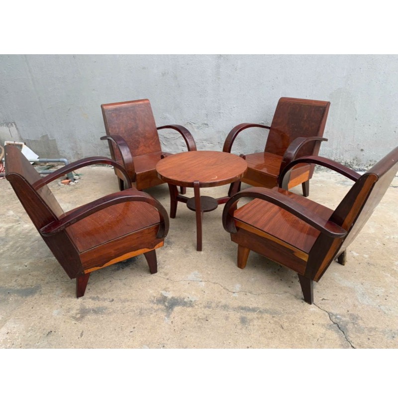 Bộ Salon Thùng Thân Cẩm Lai Mặt Gỗ Đỏ Hàng Xưa Lâu Năm