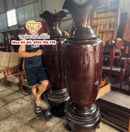 Cặp lục Bình Gỗ Gõ Mật Thanh Lý Giá Rẻ 