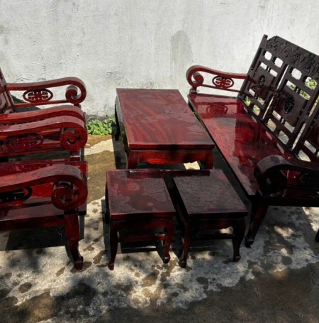 Salon Tay Cuộn Gỗ Cẩm Lai - Thu Mua Bàn Ghế Salon Tay Cuộn Giá Cao