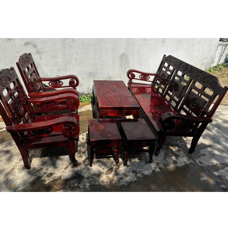 Salon Tay Cuộn Gỗ Cẩm Lai - Thu Mua Bàn Ghế Salon Tay Cuộn Giá Cao